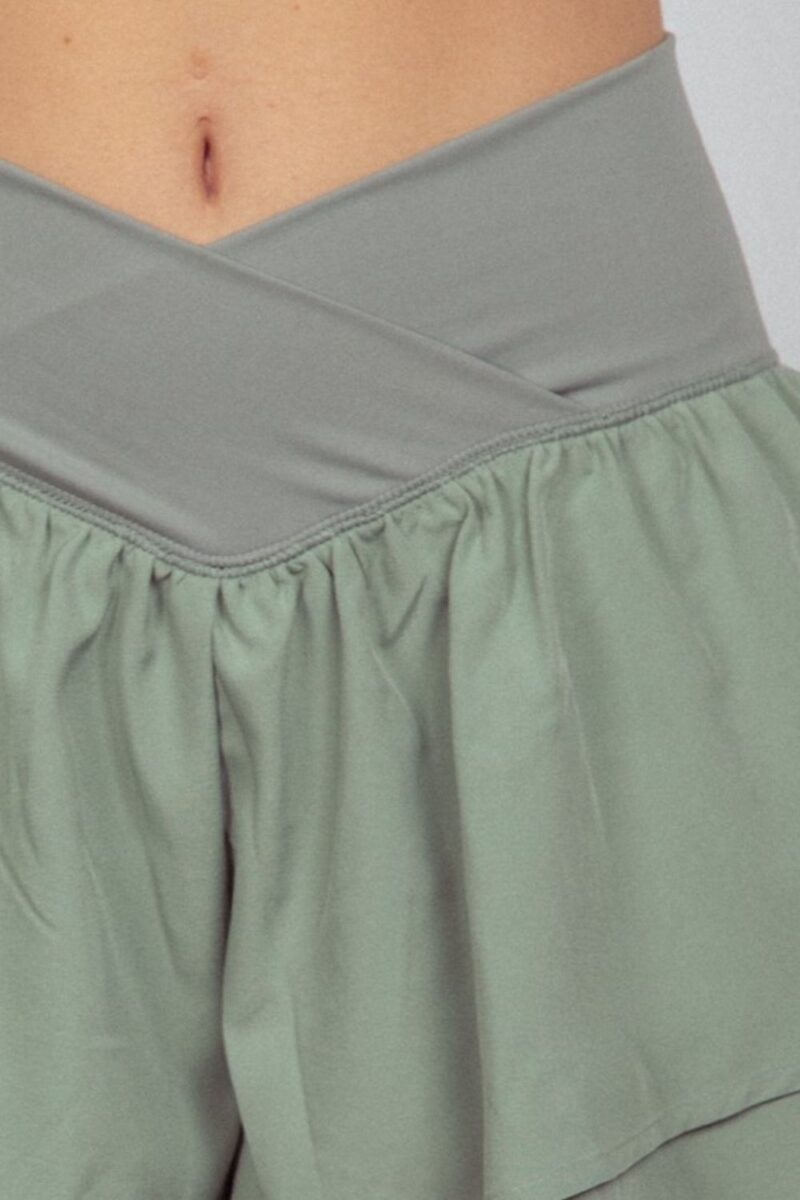VERY J V-Shaped High Waist Layered Active Shorts - Image 3