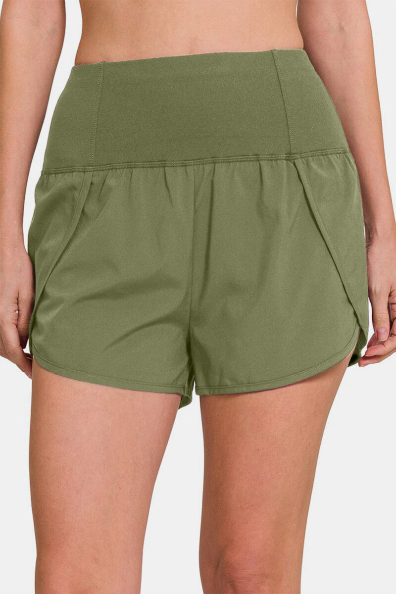 Zenana High-Waisted Zippered Back Pocket Active Shorts - Image 4
