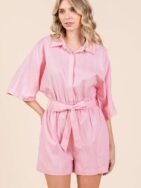 Mittoshop Tie Waist Half Sleeve Romper
