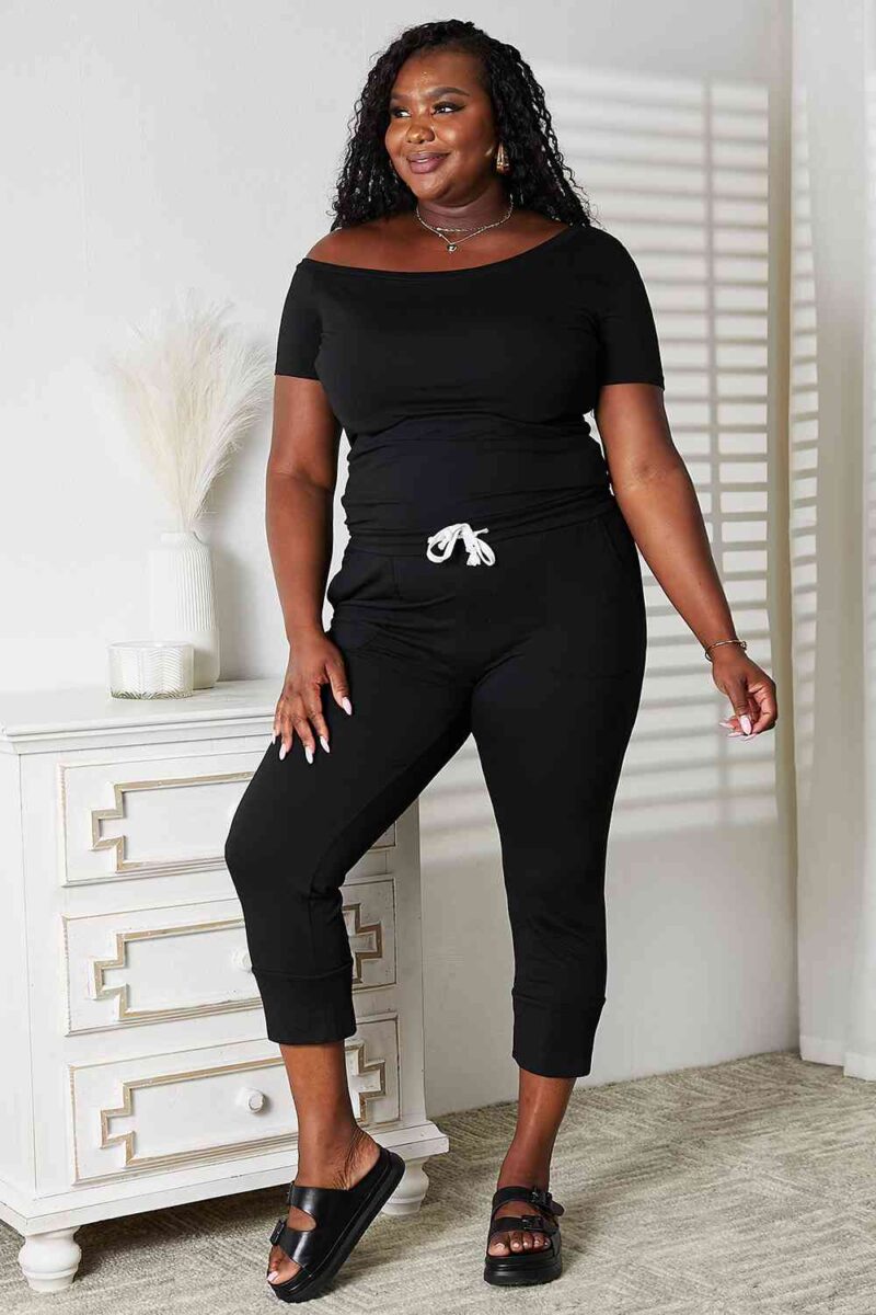 Double Take Asymmetrical Neck Tied Jumpsuit with Pockets - Image 3