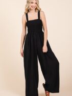 Mittoshop Smocked Wide Strap Wide Leg Overalls - Image 3