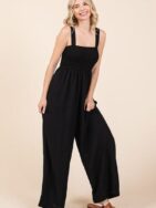Mittoshop Smocked Wide Strap Wide Leg Overalls - Image 5