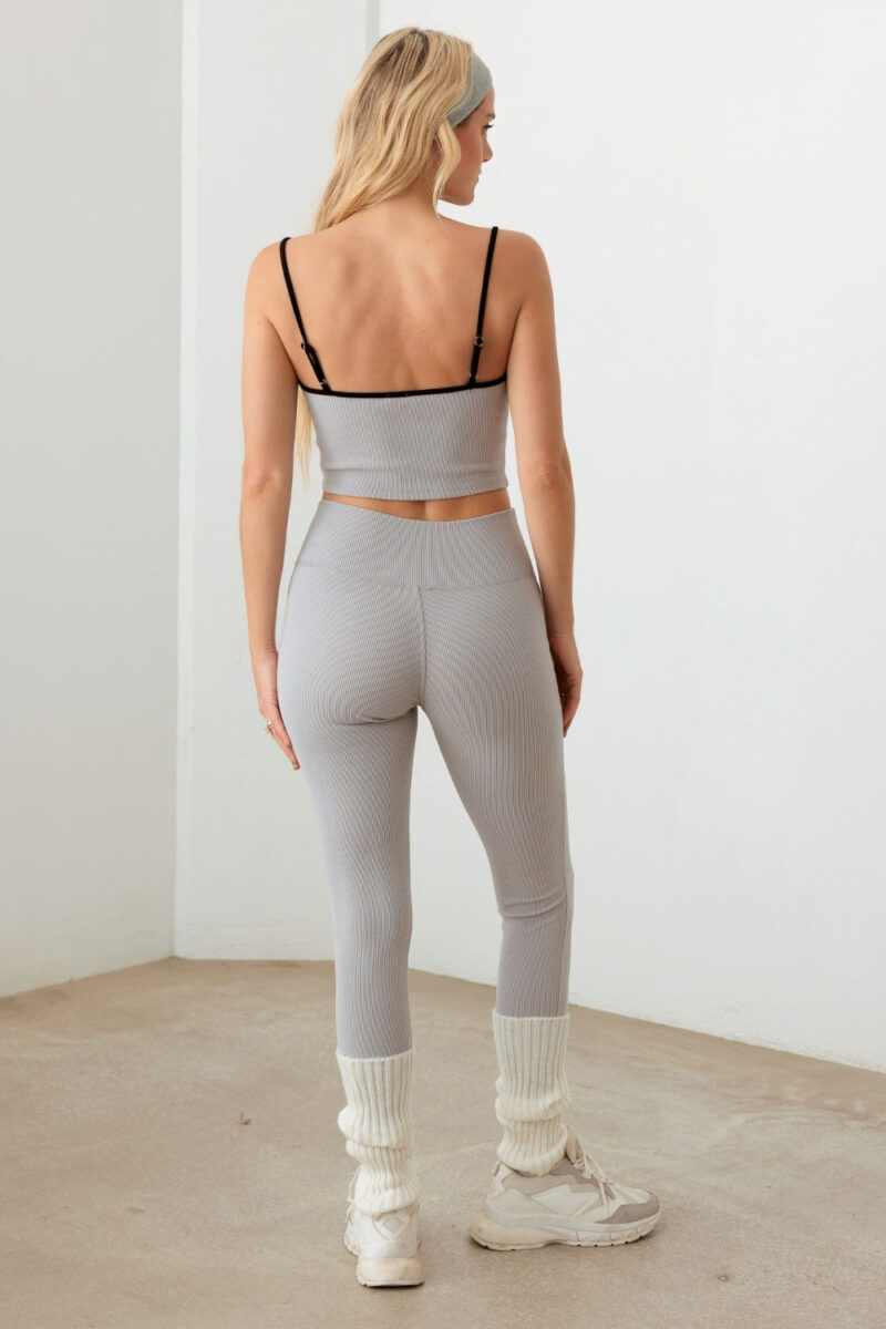 Le Lis Ribbed Crop Cami and High Waist Brushed Leggings Set - Image 2
